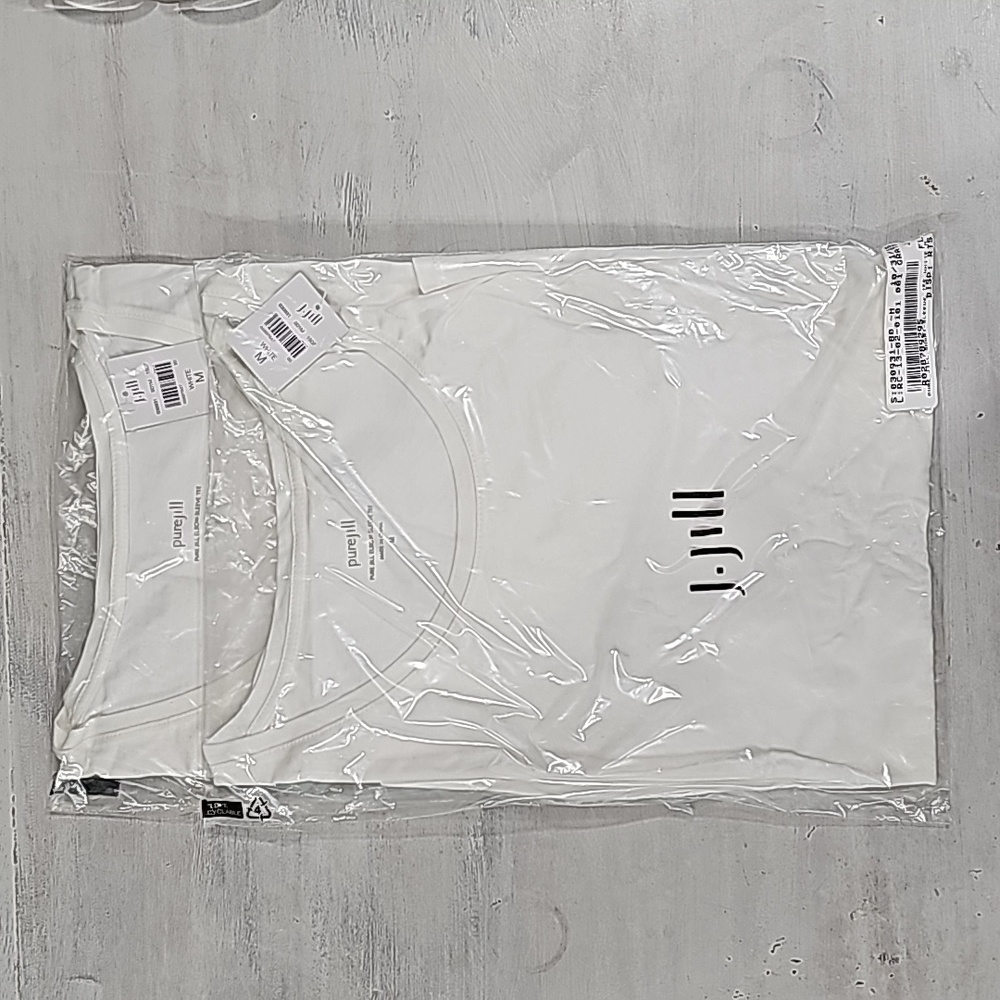 LOT OF 2: J. Jill Pure Jill Elbow Sleeve White TShirt NWT Sz. M